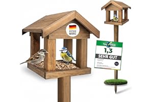 VELORA Vogelhaus mit Ständer wetterfest [1,20 Hoch] - VogelhausKippsicher wetterfest & langlebig - VogelhausBalkon