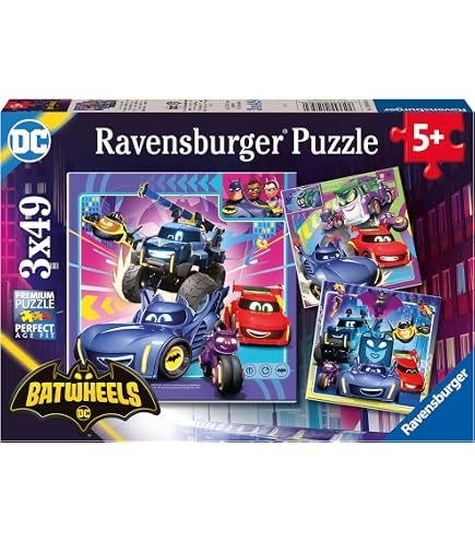 Educa Batwheels 2x Papppuzzles Mit 48 Teilen – Doppelspiel Für Kinder Ab 4 Jahren, Ca. 28x20 Cm