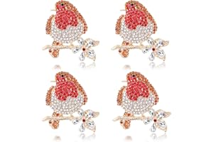 HIXNUG 4 Pieces Robin Brooches Redbreast Bird Brooch Christmas Pin Cute Dress Accessories Bird Pins for Various Festivals