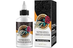 FONPOO Gel di Trasferimento del Tatuaggi, Trasparente a Lunga Durata, 150 ml Tattoo Stencil Transfer Gel per Trasferire i Disegni Dalla Carta Stencil Tattoo