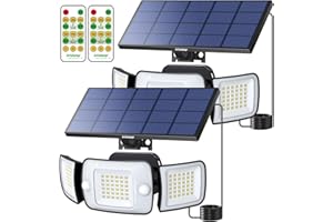 INTELAMP Solarlampen für Außen mit Bewegungsmelder 1200LM 6000mAh Solarleuchte,Solar Aussenleuchte mit Fernbedienung, Solarlampen Wandleuchte 270°Winkel Drehbar Solarleuchten für Außen mit 2.7m Kabel