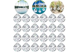 ‎MECCTUCK 24 Stück Sonnenfänger, Kristalle zum Aufhängen, Sonnenfänger Kristall, Prisma Kristall, Suncatcher Hängedeko, Lichtfänger Kristall Anhänger, Fensterschmuck Crystal Pendant für Fensterdeko Garten