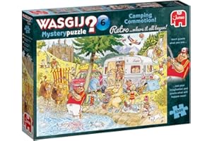 Jumbo, Wasgij Retro Mystery 6 - Camping Commotion, Jigsaw puzzles for Adults, 1000 Piece