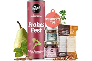 GEPP'S Gepp’s Feinkost Weihnachts-Geschenk „Mini Frohes Fest“ I Geschenkset Weihnachten mit winterlich-süßen Delikatessen I Mit Bratapfel Konfitüre, Winter Bruschetta, Dark Nougat & Cuneesi Nocciola
