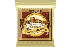 Ernie Ball Rock and Blues med Plain G Earthwood 80/20 Brons Akustiska Gitarrsträngar 10-52 Gauge