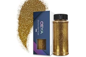 Ceya Poudre de paillettes ultra fines de 0,2 mm pour slime, résine époxy, gobelet, bijoux, nail art, festival, maquillage, scrapbooking, peinture, cartes de mariage - 100 g