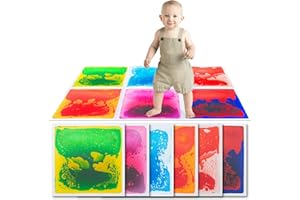 Art3d Flüssige Sensorische Bodenfliesen 30 x 30 cm Spielzimmer Tanzfläche Quadratisch Bunt 6 Fliesen