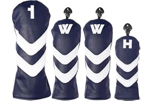 Bilbear Woods Lot de 4 housses de tête de club de golf compatibles avec driver Fairway UT Hybrid 460 cc