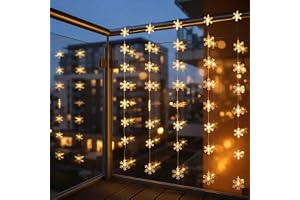 Spetebo Ljusslinga med lysdioder, snöflingor, med timer – 100 cm – med 40 lysdioder och 8 funktioner, juldekoration, fönsterd