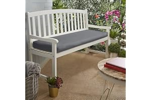 KISAA LIVING Water Resistant Garden Bench Cushion 3 Seater for Patio Furniture Kitchen/Dining Bench Indoor Outdoor Comfortable Modern Thick Cushion With Zipper Removable Cover- Dark Grey, 3 seater (143 x 52 x 6cm)
