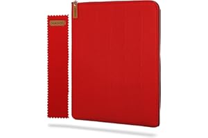 HANOI COLLECTION Funda para Libros de Lectura con Cremallera, Funda Acolchada para Libros, Portalibros para Agenda, Diario Personal, Cuaderno de Notas. Regalo para Amantes de los Libros (Rojo)