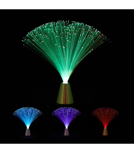 Lampada fibra ottica luce rotante decorazione - Collezionismo In Lampada fibra ottica luce rotante decorazione - Collezionismo In