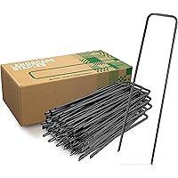 GardenGloss Erdanker aus Stahl unverzinkt (25 Stück) - Stabile Bodenanker für Unkrautvlies, Gartenvlies, Zaun & Netz…