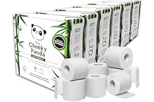 The Cheeky Panda Papier Toilette En Gros | 24 Rouleaux Papier WC Lot (6 x 4 Rouleaux) | 3 Epaisseurs Papier Hygiénique Bambou