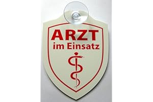 VIELESGUENSTIG-2013 Schild mit Saugnapf Arzt im Einsatz Notfall Hilfe Notarzt Auto Windschutzscheibe