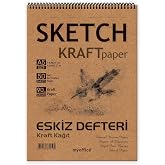 ETİKA Kraft Kağıt A5 Eskiz Defteri 90 gr. Spiralli 50 Yaprak Sketchbook