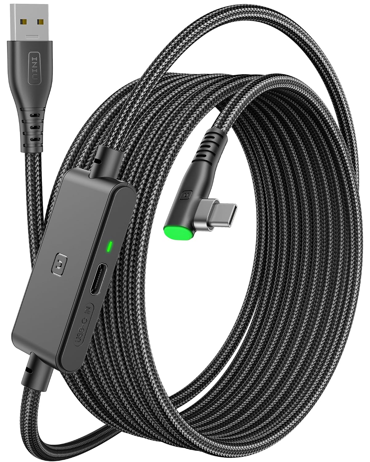 INIU Link-kabel, 5 m, 2,5 Gbit/s, USB-C, voor gegevensoverdracht | USB 3.0 High Speed Compatibel met Meta Oculus Quest 3s Quest 3 2 1 Quest Pro, Pico 4 Accessoires en PC Steam VR