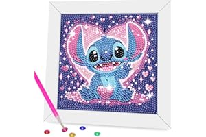 SDZDS 5D Diamond Painting Kinder mit rahmen, DIY stitch Diamond Painting Set,geburtstag Geschenk Diamant Painting Junge and Mädchen Erwachsene,Bilder Arts Craft für Home Wand Decor Cartoon Mosaikherstellung