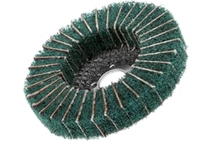 SENRISE Senris Fächerscheibe, 1 Stück, Körnung 180/320, Nylonfaser, Flap Disc 100 mm x 16 mm, Schleifscheiben für Winkelschleifer, grün