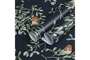 Fiula Samoprzylepna tapeta ze wzorem ptaków, tapeta 41 cm x 3 m, styl vintage, zielone liście, tapeta kwiatowa, ciemnoniebieska, folia samoprzylepna, meble, tapeta kuchenna, tapeta ścienna, sypialnia,