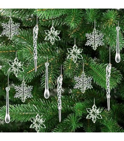 Decorazioni per Alberi di Natale 25 Pezzi,Acrilico Ciondoli Decorazione