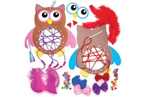 Baker Ross Kits Atrapasueños Búho (paquete de 4) - Artes y manualidades para niños