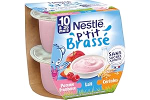 NESTLÉ BÉBÉ - P'TIT BRASSÉ LAIT FRUITS CÉRÉALES POMME FRAMBOISE DES 6 MOIS 2X115G