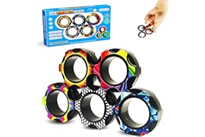 Steemjoey 5Pcs Anillos magnéticos Fidget Toys, Idea ADHD Fidget Toys, Adult Fidget Magnets Toys Rings para Terapia de Alivio de la ansiedad, Fidget Pack Gran Regalo para Adultos, Adolescentes y niños
