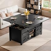 ELUCHANG 4 in 1 Lift-Up and Extendable Coffee Table for Living Room, Dining Room and Office, Coffee Table with Ample Storage