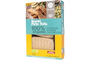TofuTown Bio Super Firm Tofu (6x400g) | Handgefertigt aus Europäischen Bio-Sojabohnen | Hoher Proteinanteil & Kraftvoller Geschmack – Vegan, Tofu Natur | Ideal als Fleischersatz