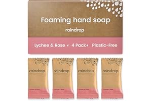 RAINDROP CLEAN Raindrop Sustainable 4x Eco-friendly Hand Wash Refill Tablets, 1 Tablet = 1 Bottle of Soap 300 ml, Lychee & Rose