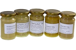 ‎WIEDEMER Wiedemer - Gourmet Senf Set "Gourmet" fünf unserer beliebten Senf-Variationen von süß bis scharf in einem Set - 5 x 100ml
