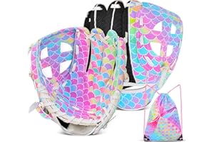 AUSLETIE Kids Baseball Glove,Softball Gloves,Baseball Softball Mitt for Kids Girls Toddlers, Tee Ball Glove for Training and Beginner Play, Left Hand Glove, Right Hand Throw