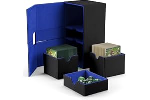 LIFEJXWEN Magic The Gathering - Porta carte da collezione, per oltre 200 carte MTG con 2 separatori, porta carte magnetiche, compatibile con TCG PTCG YGO (Blue)