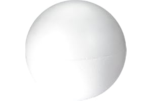 Rayher Bola poliestireno Blanca, 30 cm ø, con 2 mitades, Manualidades y decoración, 3306100