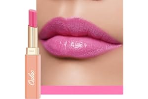 Oulac Moisturising Lipstick Pink - Moisture Shine Hydrating Lipstick & Tinted Lip Balm for Dry Lips, Medium Coverage Lip Colour | Juicy Look, Glossy Finish, Vegan, Cruelty-Free, She Pop (06)