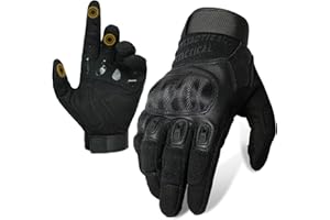 1TG Tactical Rękawice taktyczne, do obsługi ekranów dotykowych, rękawice motocyklowe z ochraniaczem kostek z włókna węglowego, pełnymi palcami, wojskowe rękawice do jazdy na motocyklu, polowaniu i