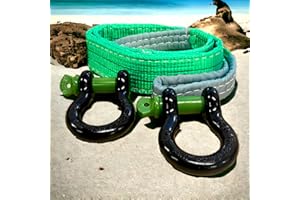 ‎DESERT FOX WINCH Desert Fox Winch Berge Set mit 2 x 5/8" Schäkel u. 14t 1,5 m Baumgurt Abschleppseil Abschleppgurt Baum Fällarbeiten entspricht EN 1492-1 … (1,5 m Gurt 2 Schäkel 5/8 Zoll)