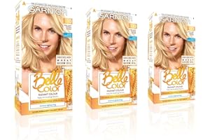 Garnier Belle Color Blonde Hair Dye Permanent, Natural looking Hair Colour, Up to 100 percentage Grey coverage - 110 Ultra Light Natural Blonde, Pack of 3