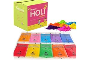 PICK N SAVE TOTA Premium Holi Colours – Holi ke Rang – 100% natural y seguro para niños – Certificado de laboratorio – 10 colores vibrantes y textura suave (100 g [paquete de 10])