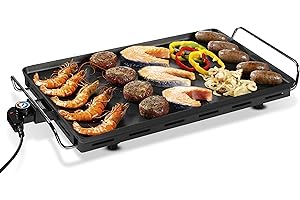 Princess Table Chef XXL Classic, Revestimiento Antiadherente de Doble Capa, 2500 W, Superficie de 60 x 36 cm, Asas Frías al Tacto, Temperatura Regulable, Para Entre 4 y 6 Personas, Color Negro, 102325