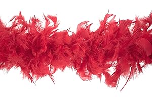 Trimits Boa di Piume di marabù Scarf, Misto Cotone, Rouge, 1.8m x 12cm