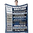 Quilazy Gifts for Brother Blanket, Best Brothers Birthday Gifts from Sister, Big Brother Gift for Boy, Cool Christmas Graduation Fathers Day Birthday Gifts for Adult Brothers Men Blanket 60"X 50"