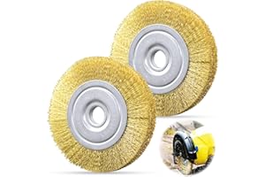 Atuoxing 2 Brosse Laiton, Brosse à Joints Métallique, Brosse à Joints en Fil D'acier pour le Nettoyage, Fartools Brosse pour le Désherbage, Compatibles avec la Majorité des Brosses Métalliques