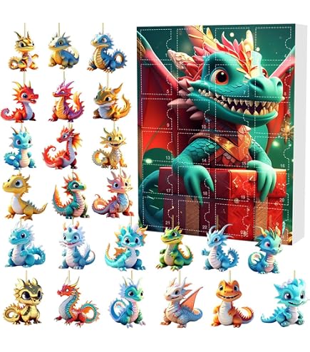 Calendrier De L'Avent Dragon 2025 En Acrylique 2D - 24 Jours - Décor De Table Ou Mural - Pour Noël, Anniversaire, Collection