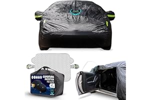 Buho Boost Notturno - Telo Auto Impermeabile + Logo Luminoso Con Parasole Incluso + 9 Magneti - Telo Copriauto Da Esterno + 2 Zip - Protezione Totale Pioggia/Neve/UV/Polvere - Universale Auto SUV