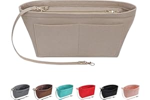 Soyizom Organizador de Bolsos de Fieltro Organizador de Bolsos de Fieltro Insertar organizadores de Bolsos Bolso de Mano de Bolsillos múltiples para Mujeres(Beige,Medio)