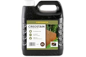 Postsaver Creostain Creocote Oil-Based Wood Treatment | Creosote Substitute | Wood Stain and Preserver | Ideal for Fence Treatment | Low Odour | 4L (Dark Brown)