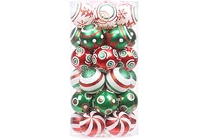 Sea Team 60 mm/2,36" delikatny kontrastowy kolor motyw malarstwo i błyszczące ozdoby choinkowe dekoracyjne wiszące bombki świąteczne zestaw - 30 sztuk (elf)