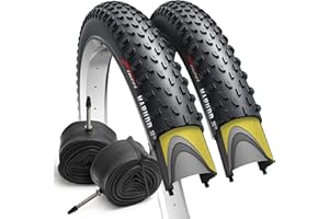 Fincci Cubiertas MTB 29 x 2.1 Pulgadas con 2X Camara de Aire 52-622 - Neumáticos Plegable 29 con 1mm Antipinchazos para Adulto, Gravel, Montaña, Eléctrica, Mountain Bike y Bicicleta Carretera
